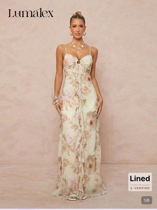 Dresses & Skirts - Cream Floral Maxi Dress